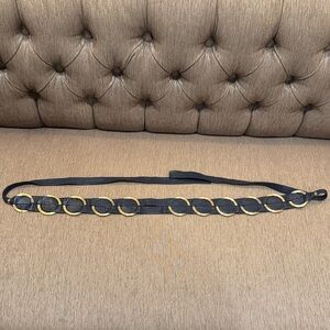 Stylish Leather Black and Gold Women's Belt